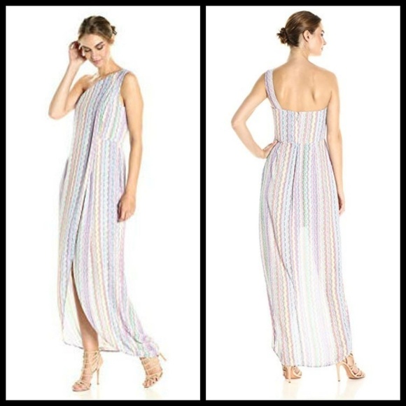 💕BCBMAXAZRIA💕 Striped One-Shoulder Maxi Dress 8 - Picture 4 of 8